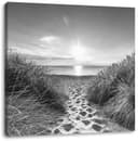 Pixxprint Leinwandbild Schwarz-Weiß Meer Motiv Wanddekoration Bild 2