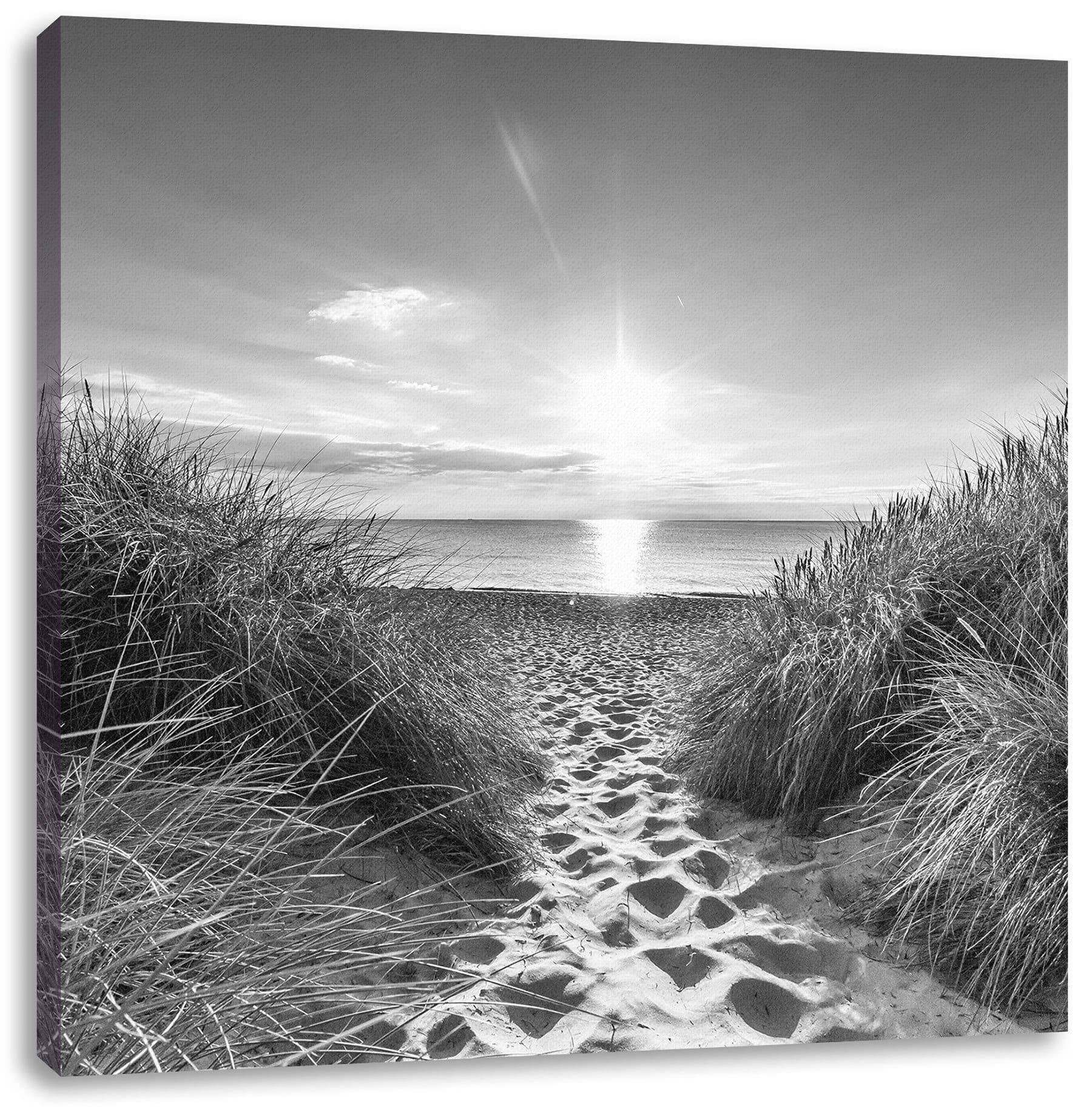 Pixxprint Leinwandbild Schwarz-Weiß Meer Motiv Wanddekoration - Bild 2