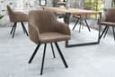 riess-ambiente Polsterstuhl LUCCA antik taupe/schwarz Microfaser Retro Bild 2