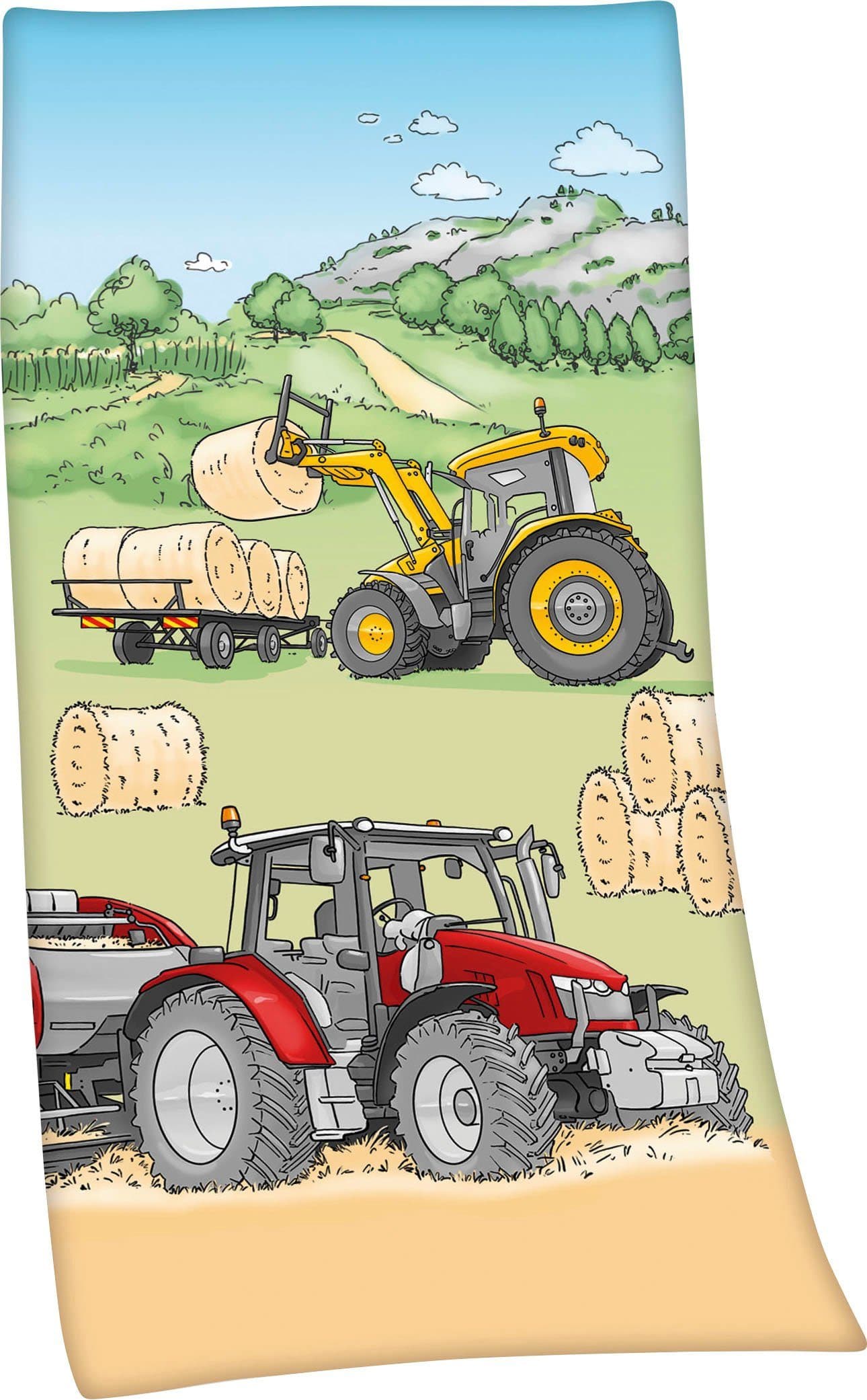 Herding Young Collection Badetuch Traktor Bunt Samt - Bild 2
