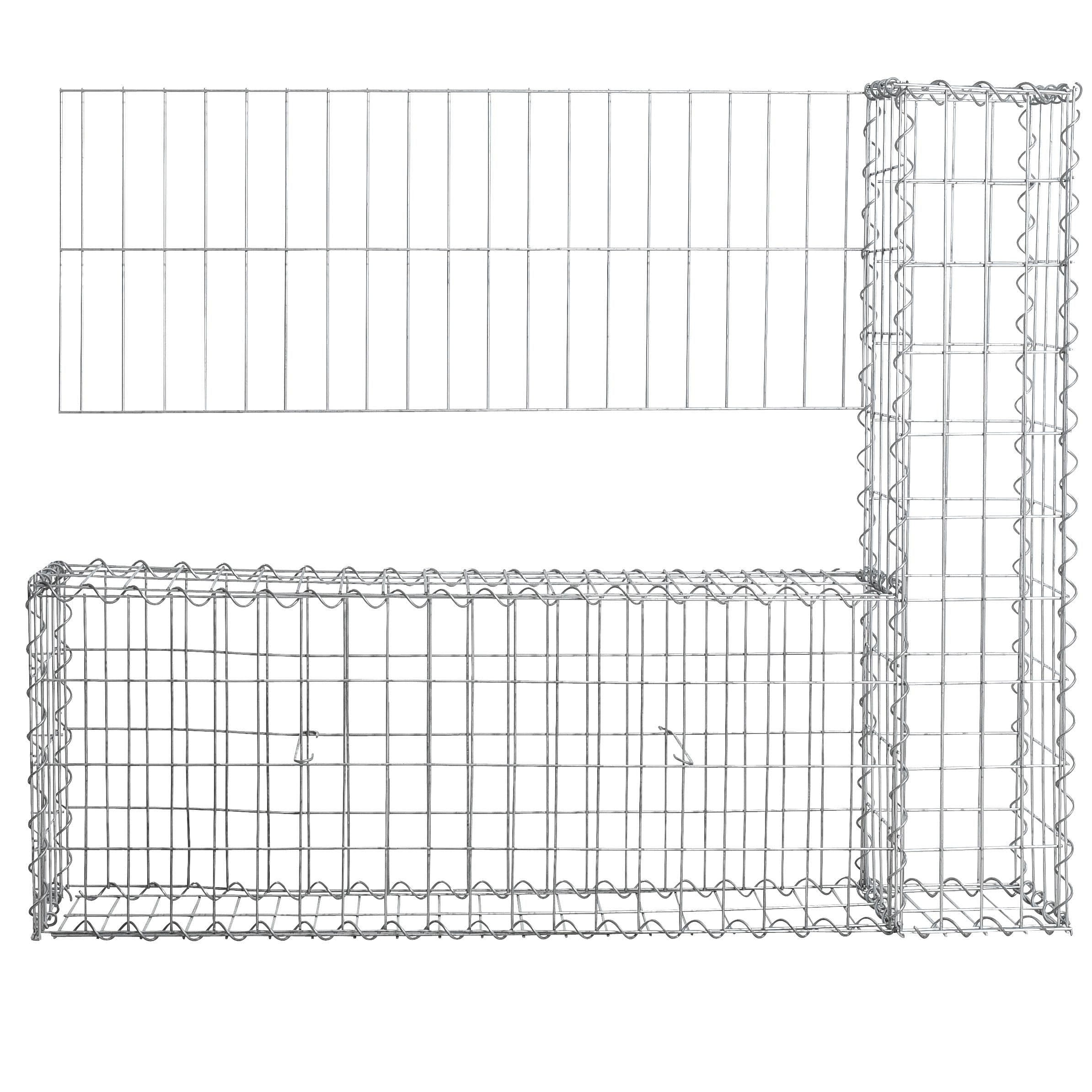 ESTEXO Gabionenzaun Anbauelement 120x100 cm Feuerverzinkt Silber - Bild 2