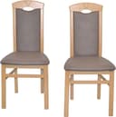 HOFMANN LIVING AND MORE 2er Massivholzstuhl Set Braun Polyester Bild 2