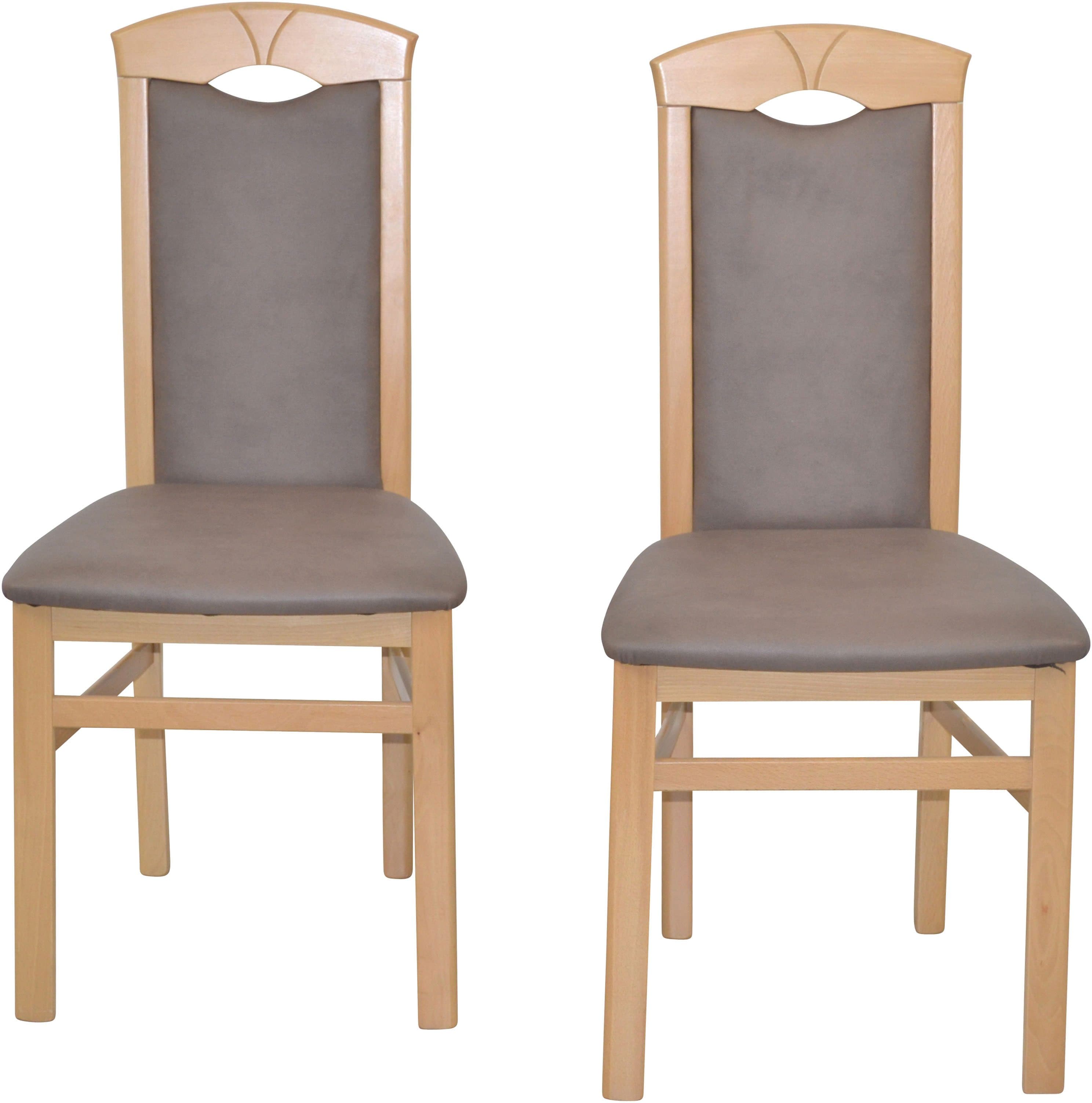 HOFMANN LIVING AND MORE 2er Massivholzstuhl Set Braun Polyester - Bild 2