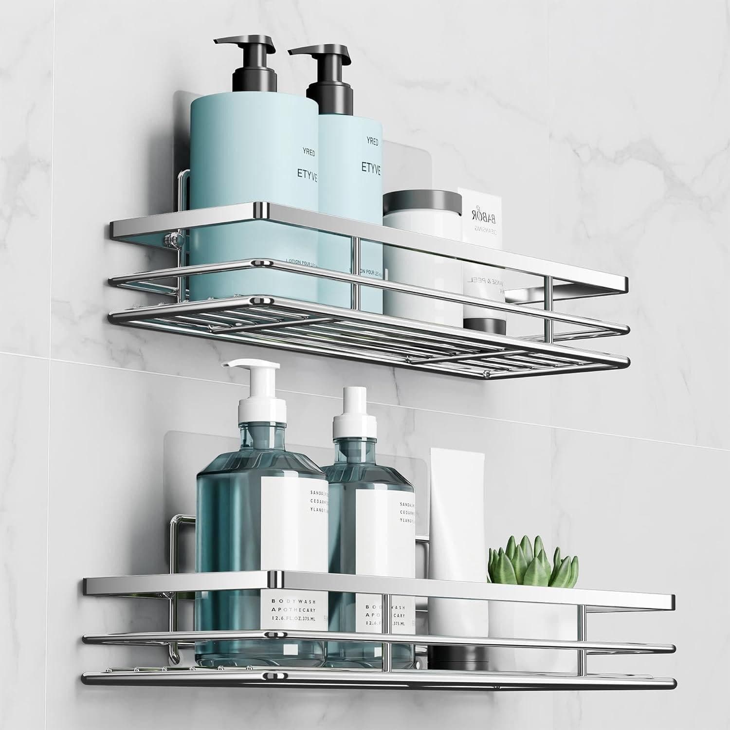 LuxusKollektion Duschablage 2er-Set Ohne Bohren Silber - Bild 2