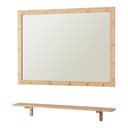 en.casa Wandspiegel mit Regal Bambus Natur 80x60 cm Bild 2