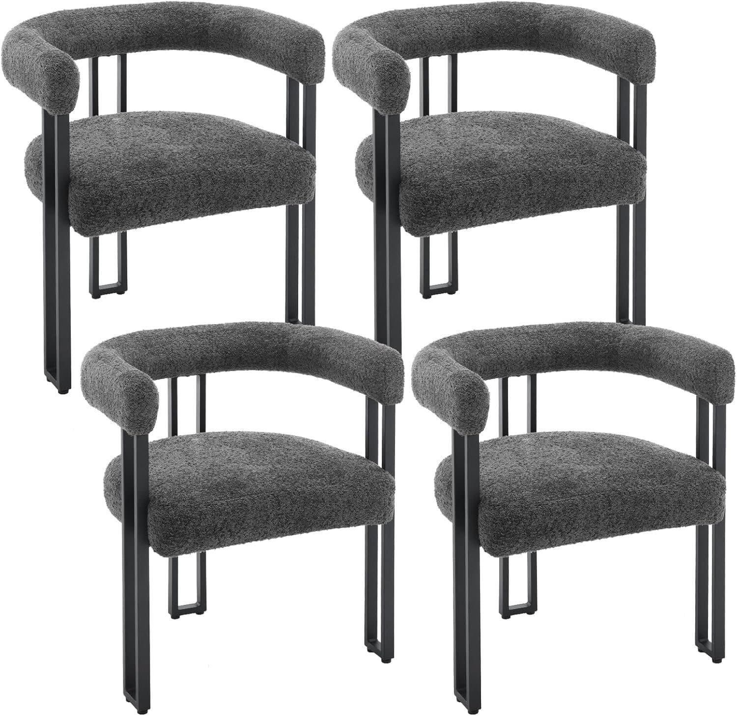 Woltu Esszimmerstuhl Grau Chenille Metallbeine Modern - Bild 2