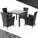 Casaria Garten-Essgruppe 5-tlg. Grau/Beige Polyrattan mit Glasplatte Bild 2