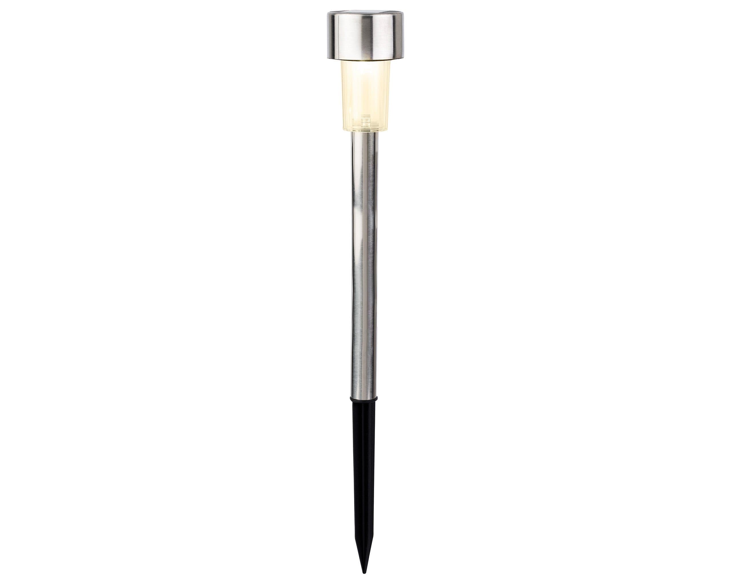 Lumineo LED Solarleuchte Gartenstecker 24cm Edelstahl Warmweiß - Bild 2