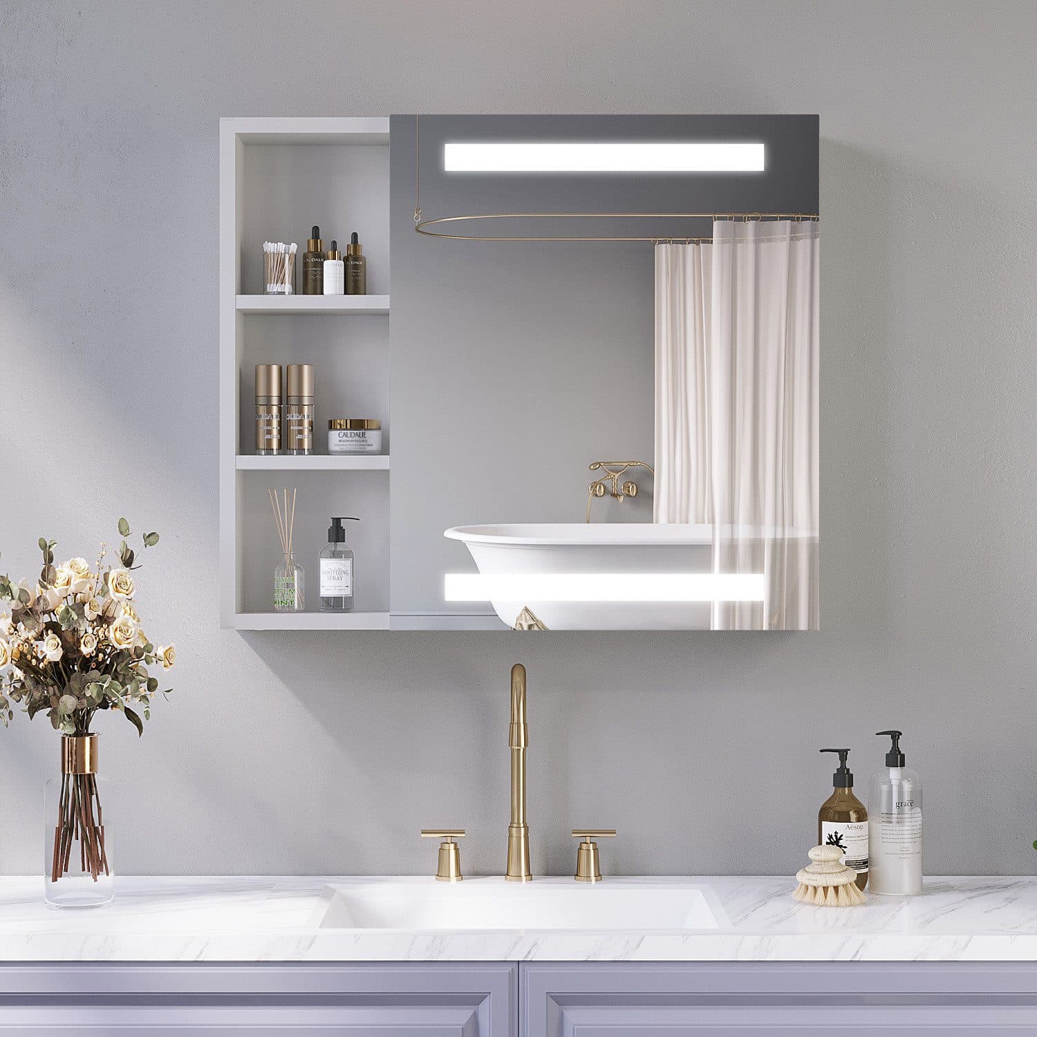 AQUALAVOS Badezimmerspiegelschrank LED IP44 mit Sensor - Bild 2