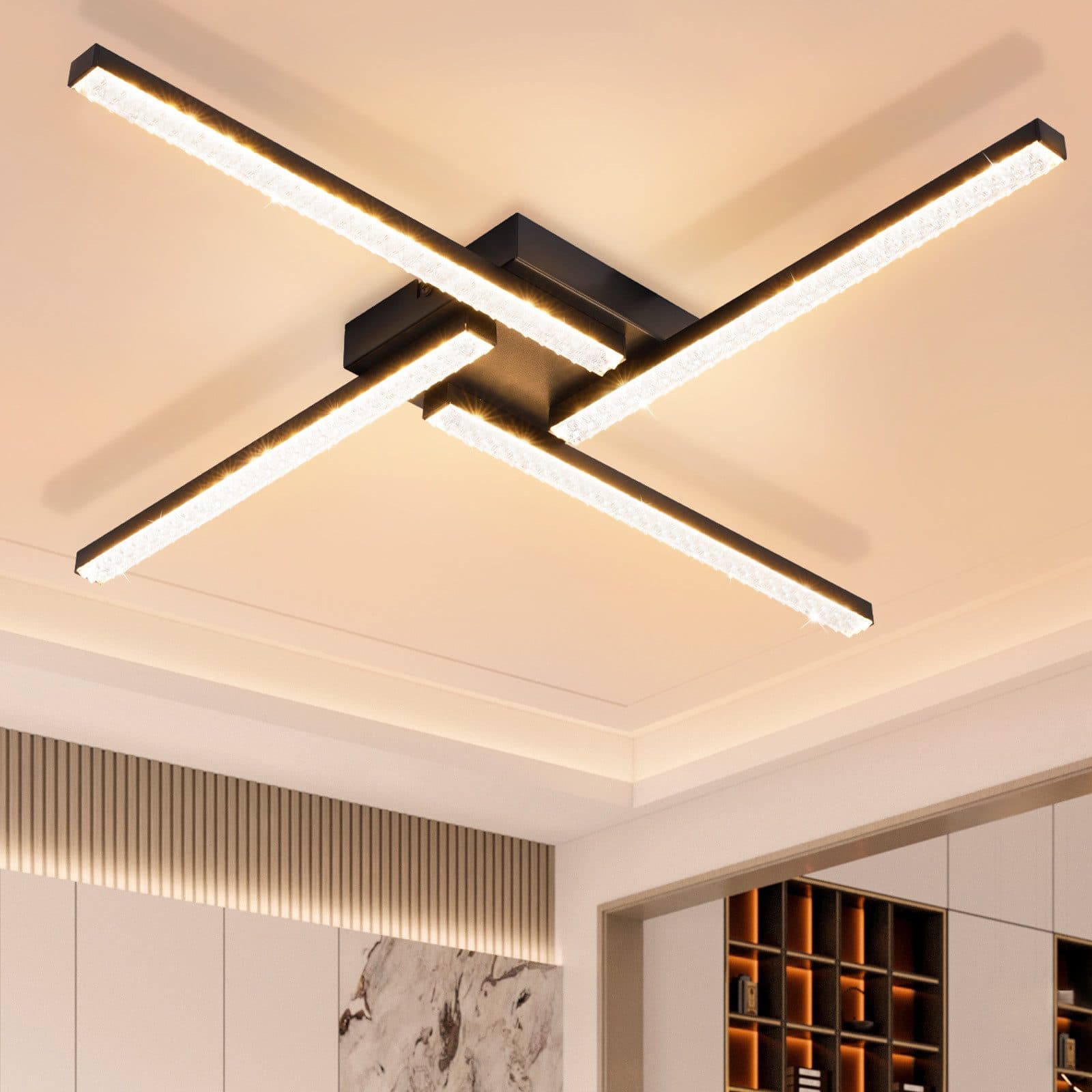 Nettlife LED Deckenleuchte Schwarz 20W 3000K Warmweiß - Bild 2