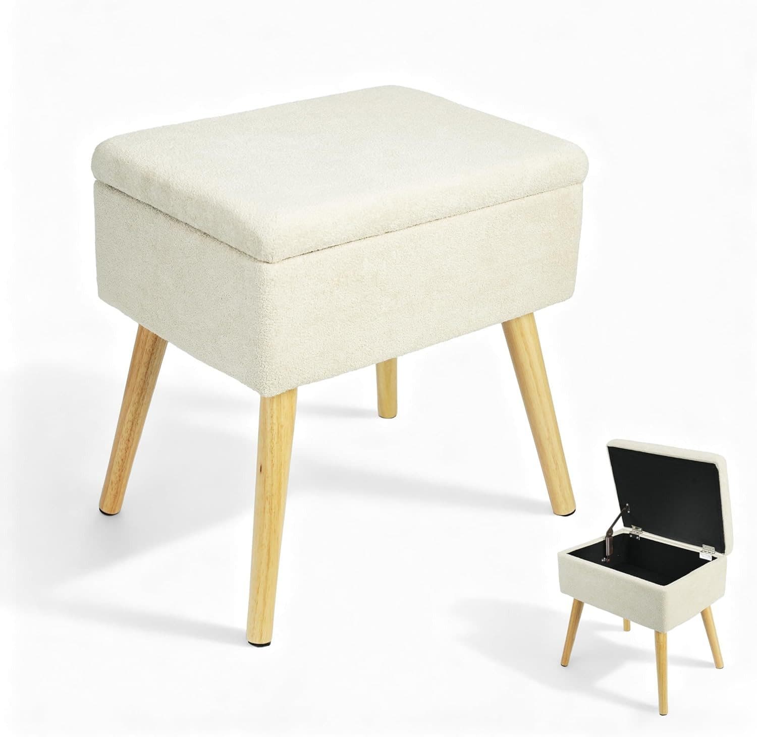 Zedelmaier Hocker Schminkhocker Polsterhocker Beige - Bild 2
