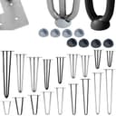 Melko Haarnadel-Tischbein 4er-Set Stahl Schwarz/Silber Bild 2