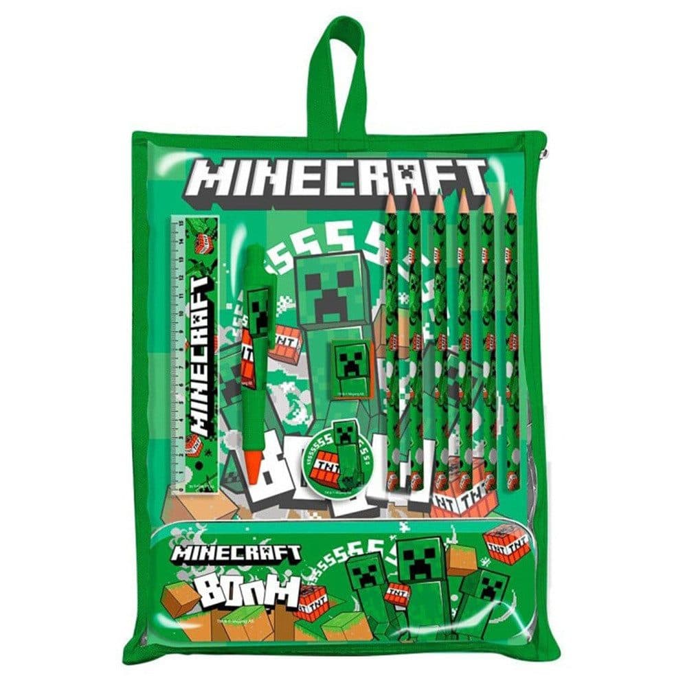 Minecraft Kreativset Boom Schreibwarenset mit Halter für kleine Fans
