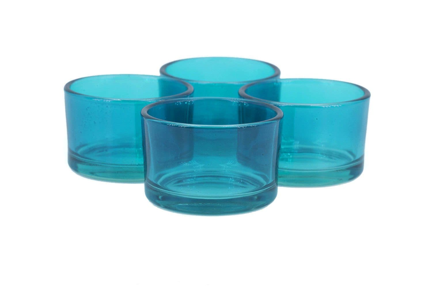Creativery Teelichthalter Dunkel Türkis 4er Set Glas