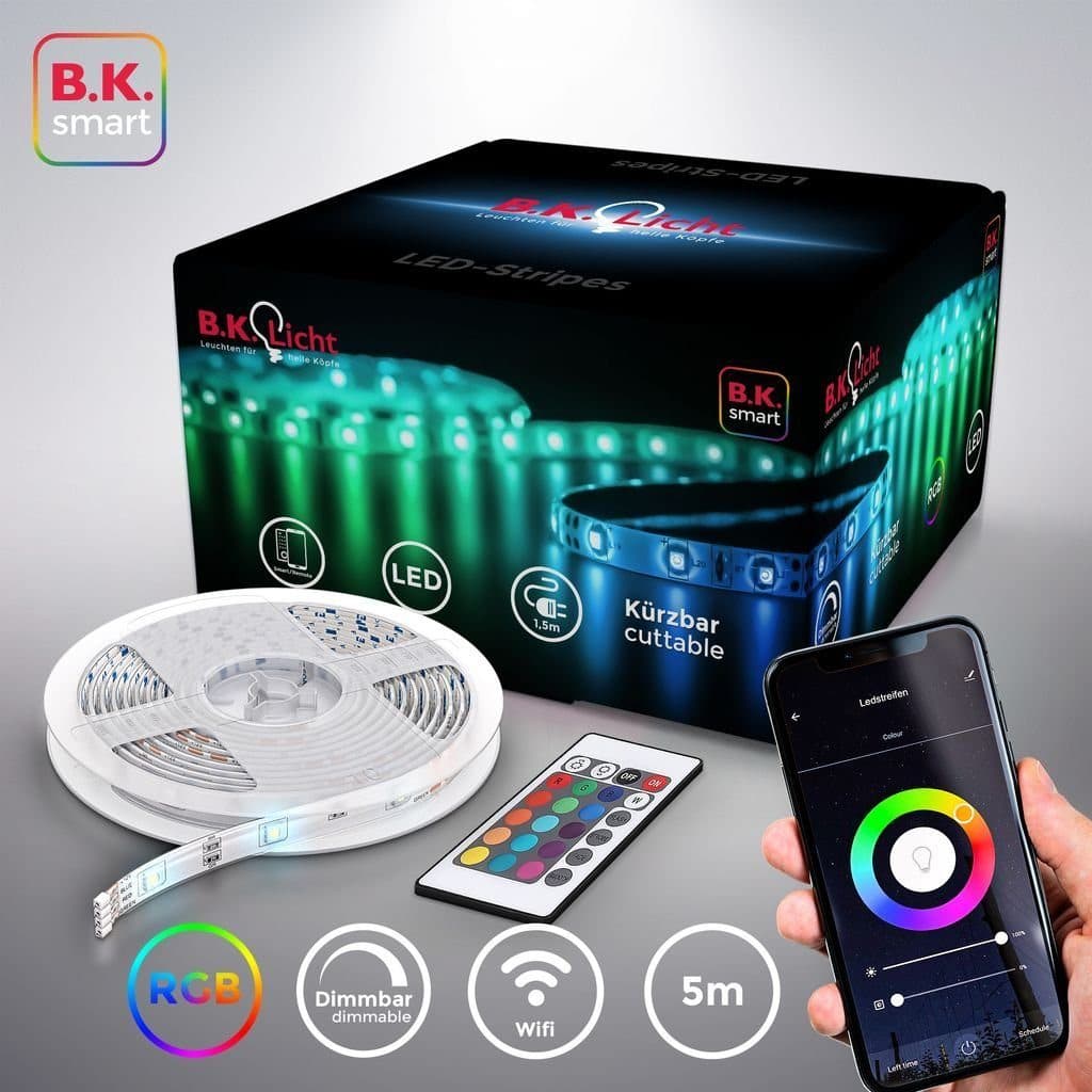 B.K.Licht Smart LED Strip 5M Weiß WLAN App Steuerung - Bild 2