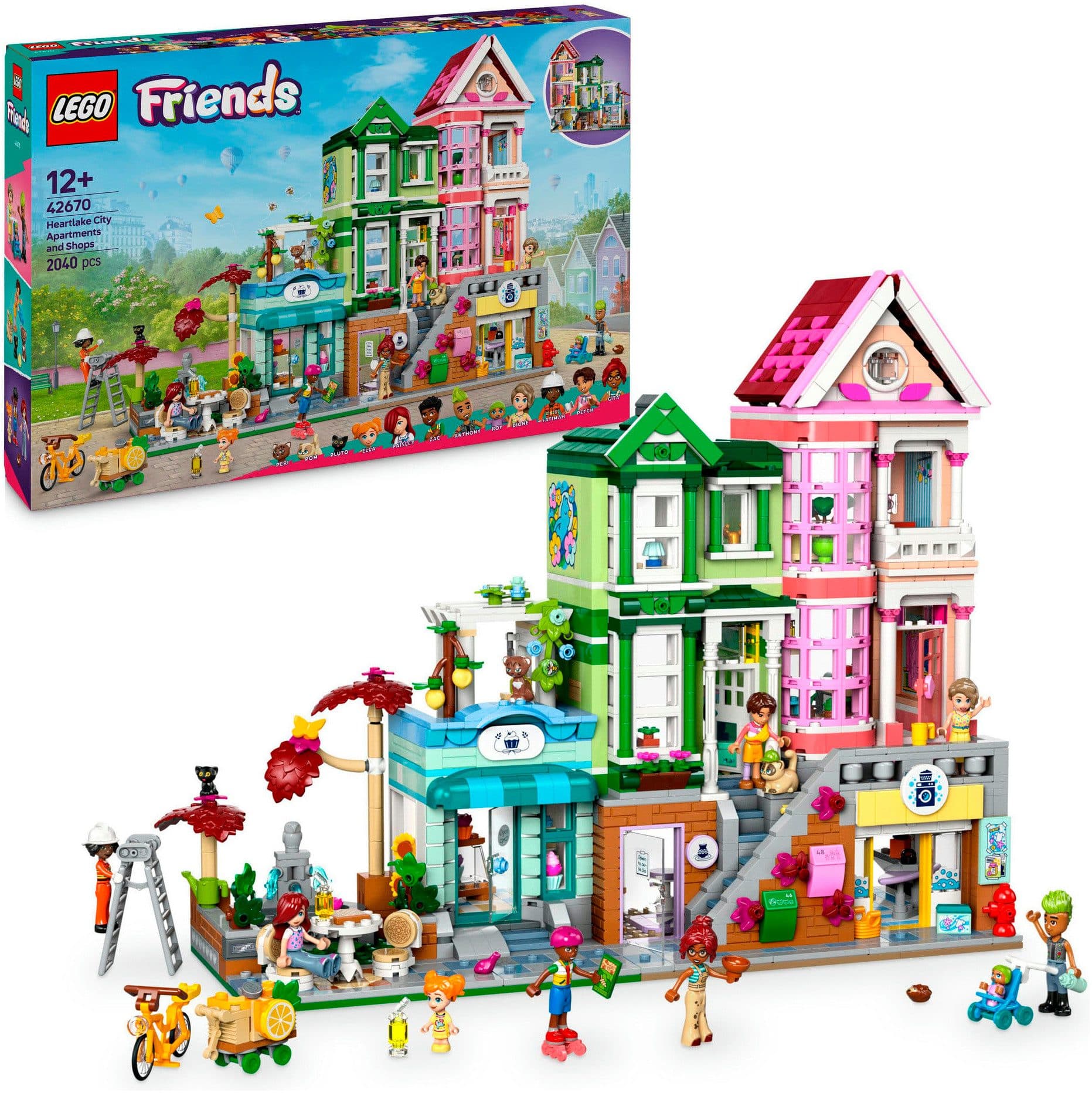 LEGO Friends Heartlake City Wohn- und Einkaufsstraße 42670 Bunt 2040 Teile - Bild 2