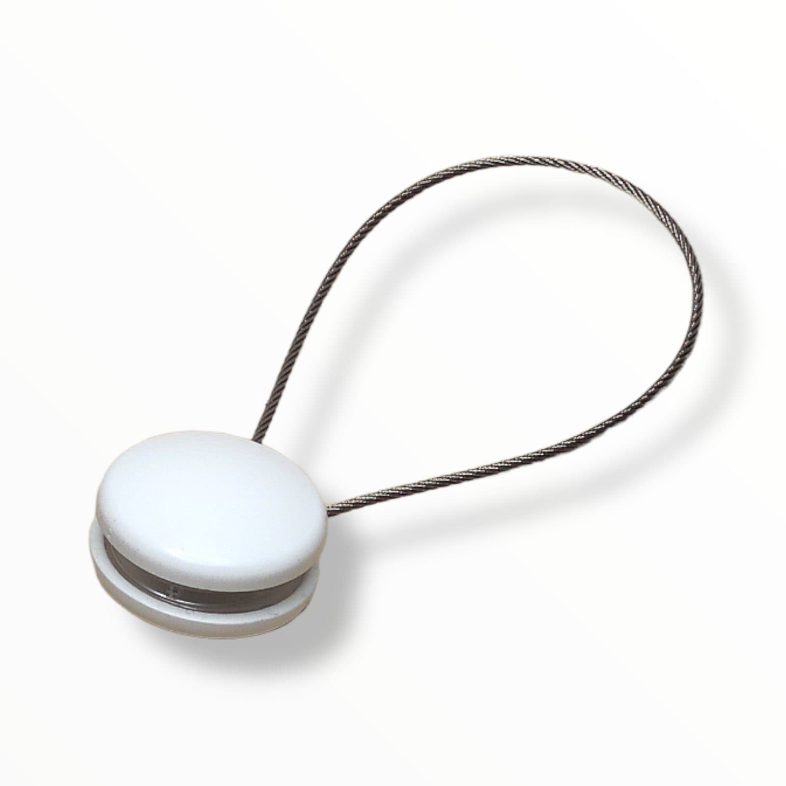 nodeko Magnethalter für Gardinen Raffhalter Weiß Ø 28 mm mit Drahtschlaufe - Bild 2