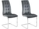loft24 Freischwinger Bruno 2er-Set Grau Samt Modern Bild 2