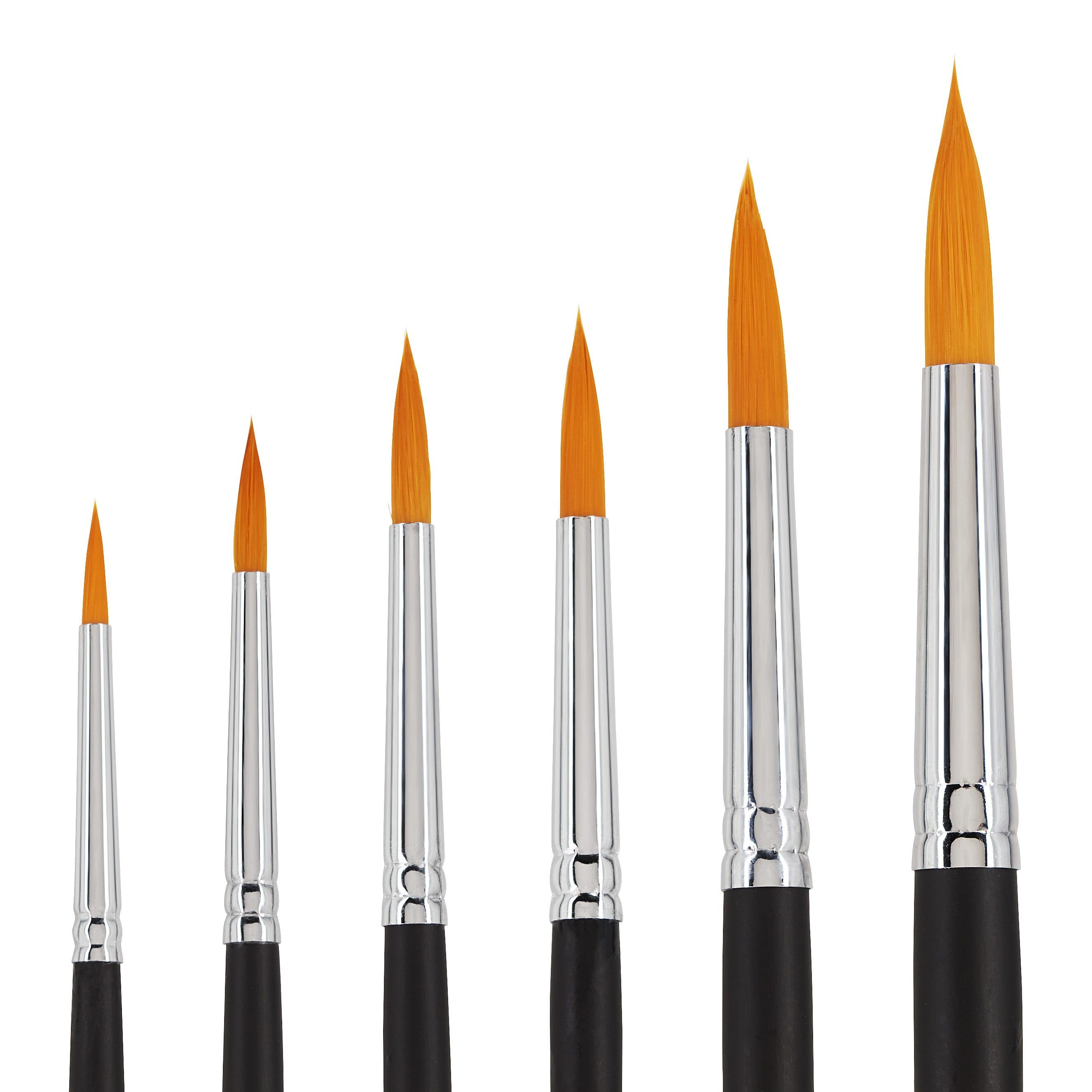 VBS Malpinsel Pinsel-Set BASIC Rundpinsel 6er-Set Holz Metall