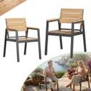 HOMALL Gartenstuhl stapelbar Aluminium Gartensessel Wetterfest max 180kg Set 2 St Bild 2