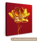 OneMillionCanvasses® Leinwandbild Goldene Glasblume 20x20 cm Bild 2
