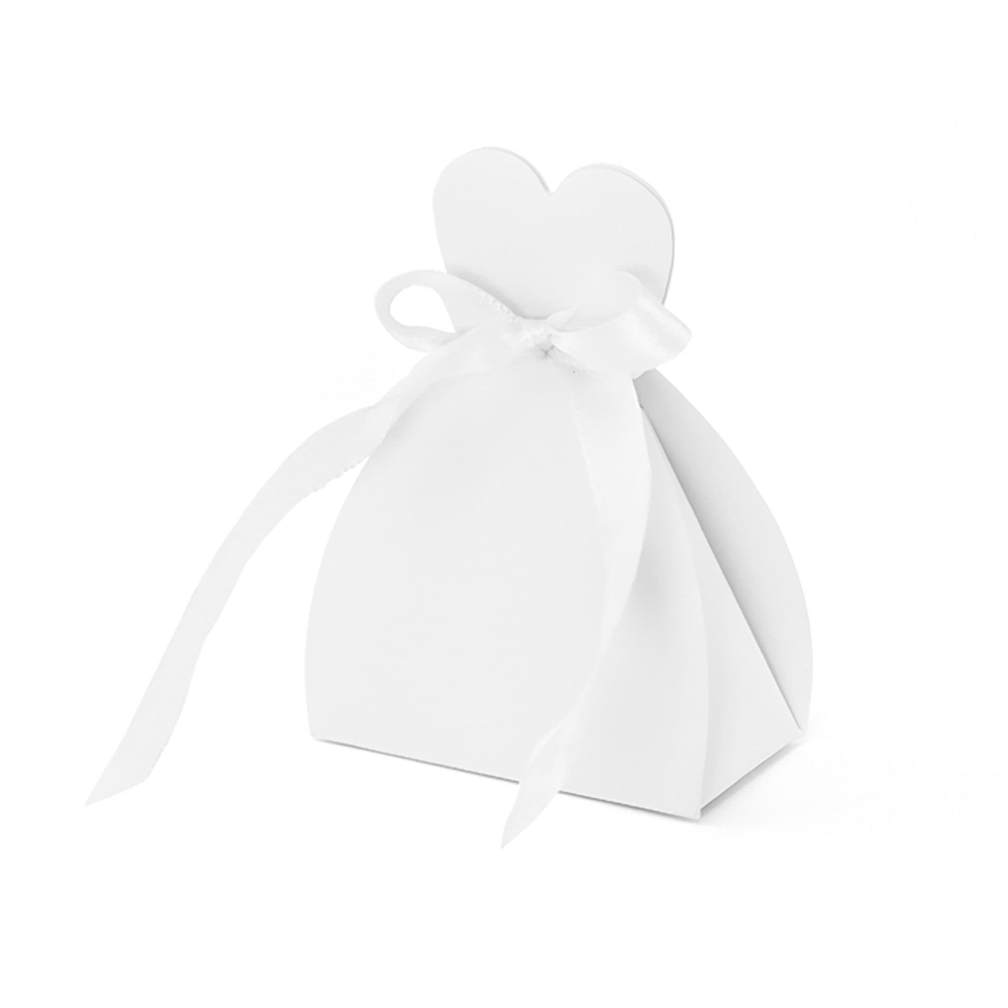 partydeco Geschenkbox Weiß 10 Stk für Hochzeitsgastgeschenke