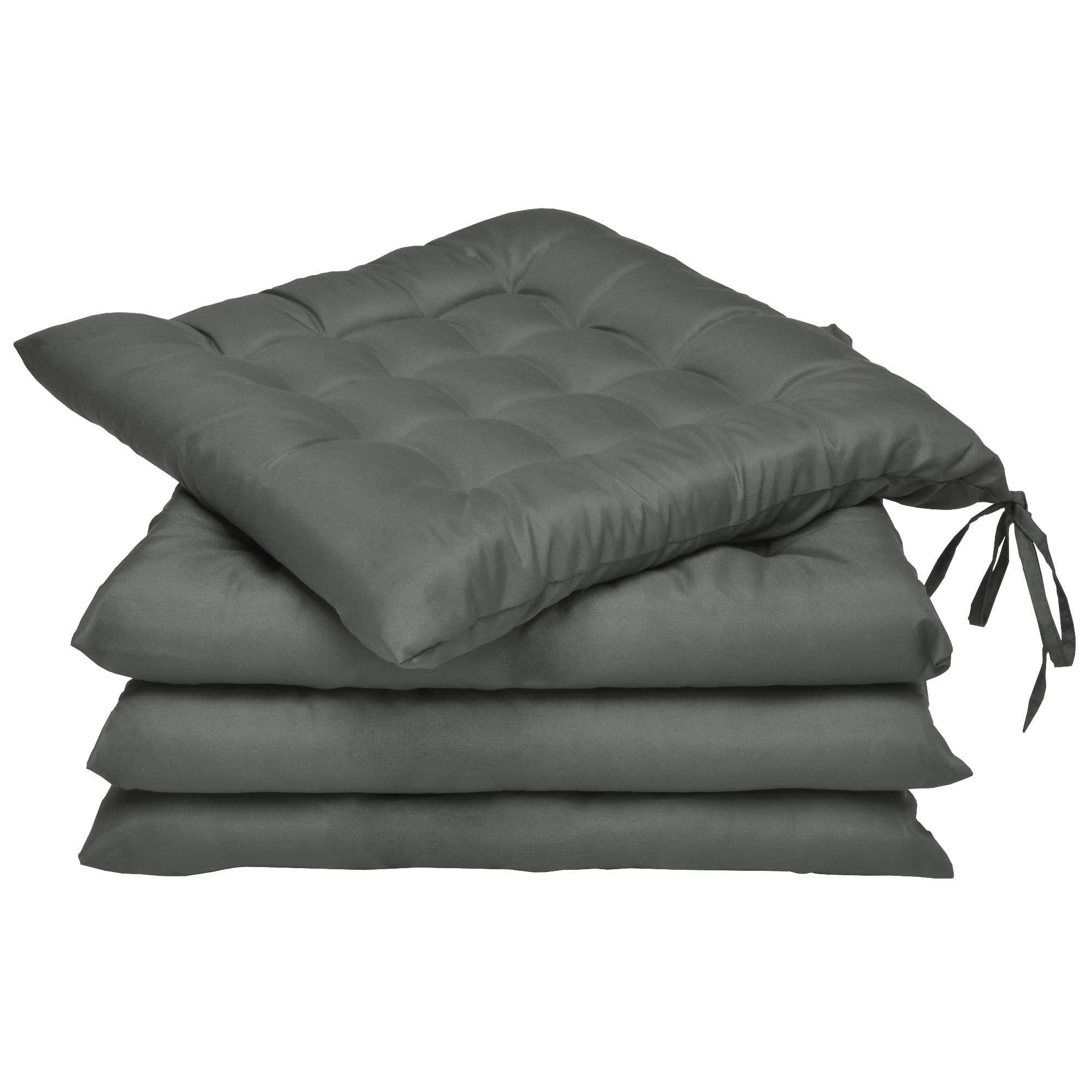 Beautissu Stuhlkissen 40x40 Anthrazit 4er Set mit Bändern - Bild 2