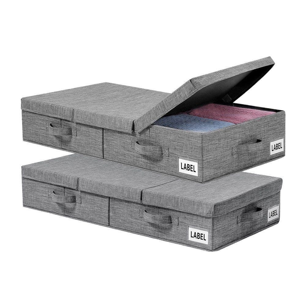 TUWENA Unterbettkommode 2 Stück Aufbewahrungsbox Grau Faltbar - Bild 2