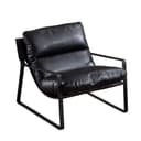 WAHSON Loungesessel Schwarz PU-Leder Chenille Ohrensessel Bild 2