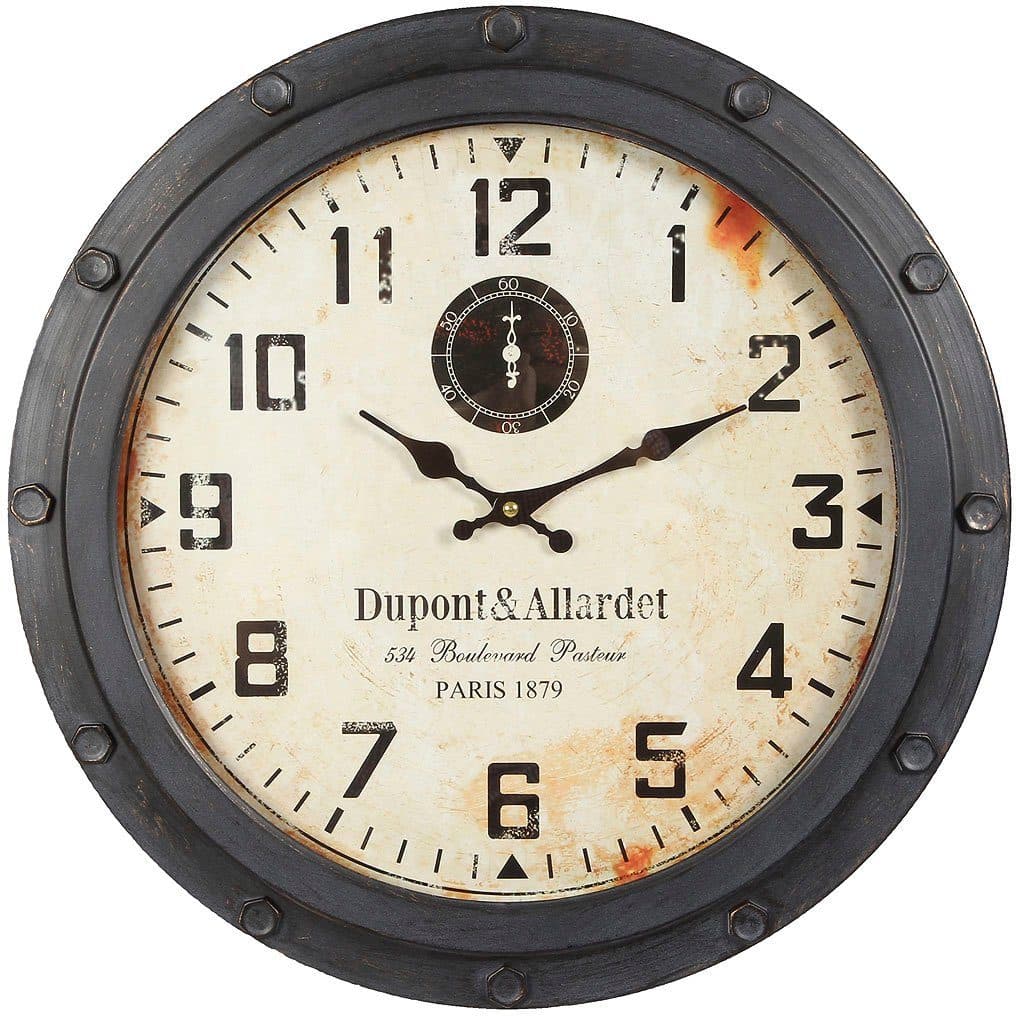 AMBIENTE HAUS Wanduhr Loft Metall 47cm Schwarz