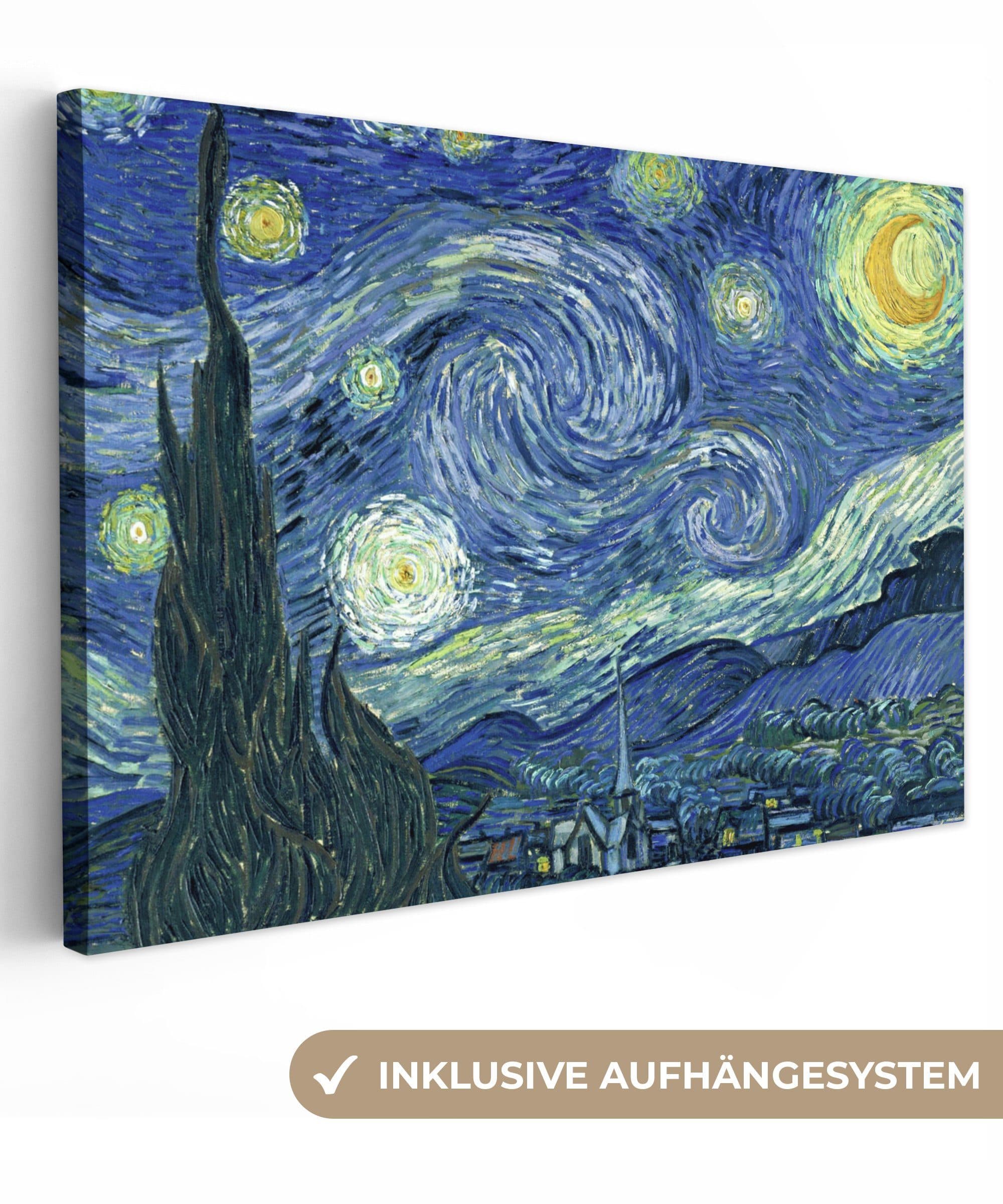 OneMillionCanvasses® Leinwandbild Sternennacht Van Gogh Blau - Bild 2