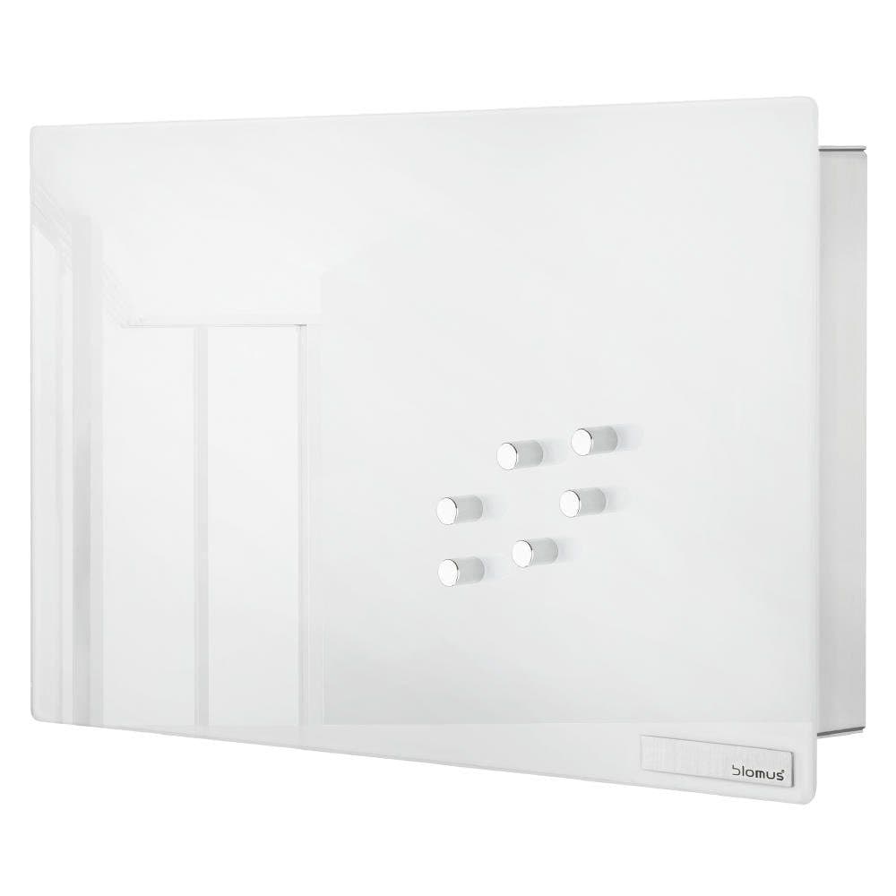 blomus Schlüsselkasten VELIO Weiß Glas Magnettafel