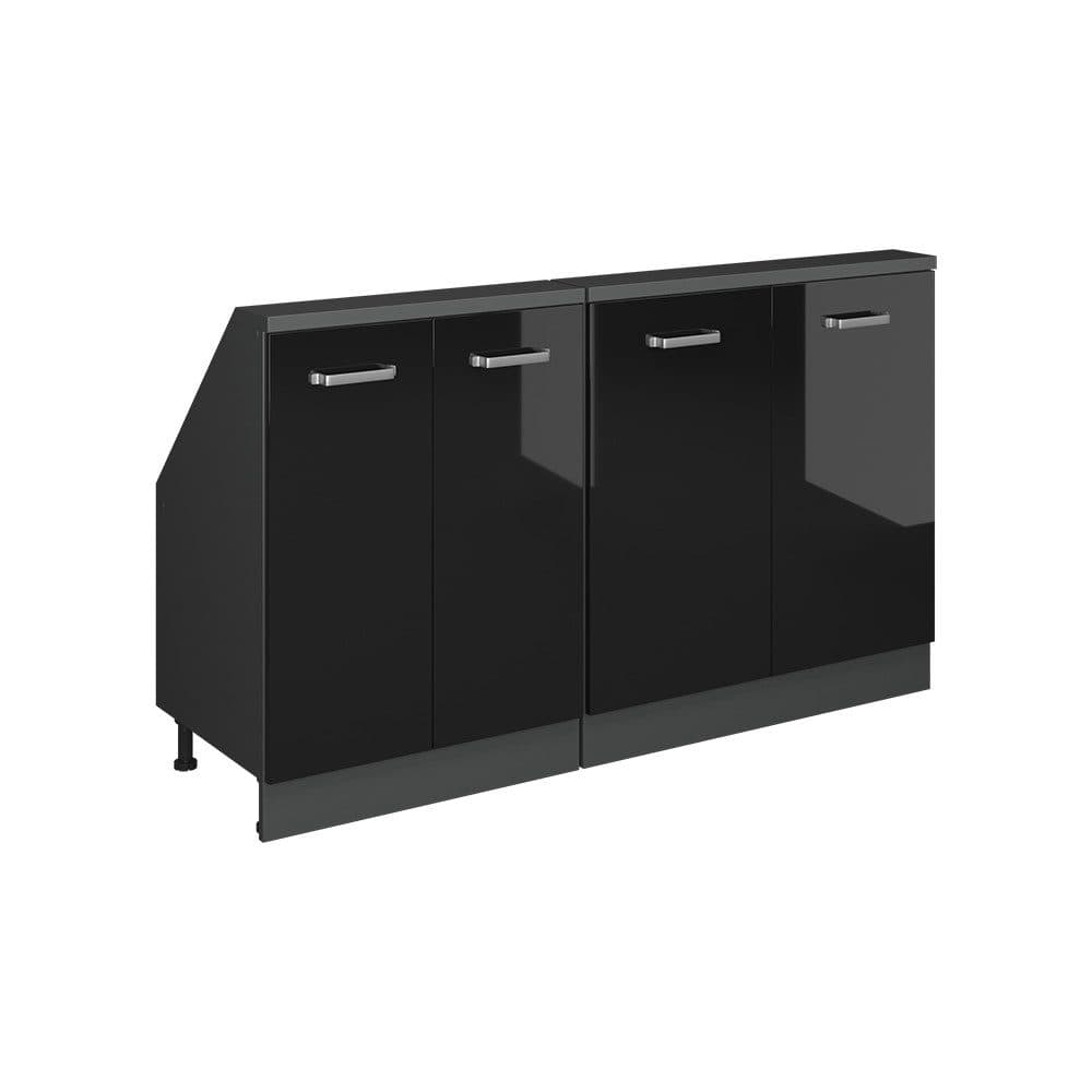 Vicco Kommode Rion Schwarz Hochglanz Anthrazit 2er Set - Bild 2