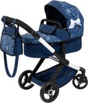 Bayer Kombi-Puppenwagen Xeo Blau mit höhenverstellbarem Griff Bild 2