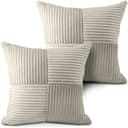 Amilian Dekokissen Set 2 Stück 40x40 cm Beige mit Füllung Bild 2