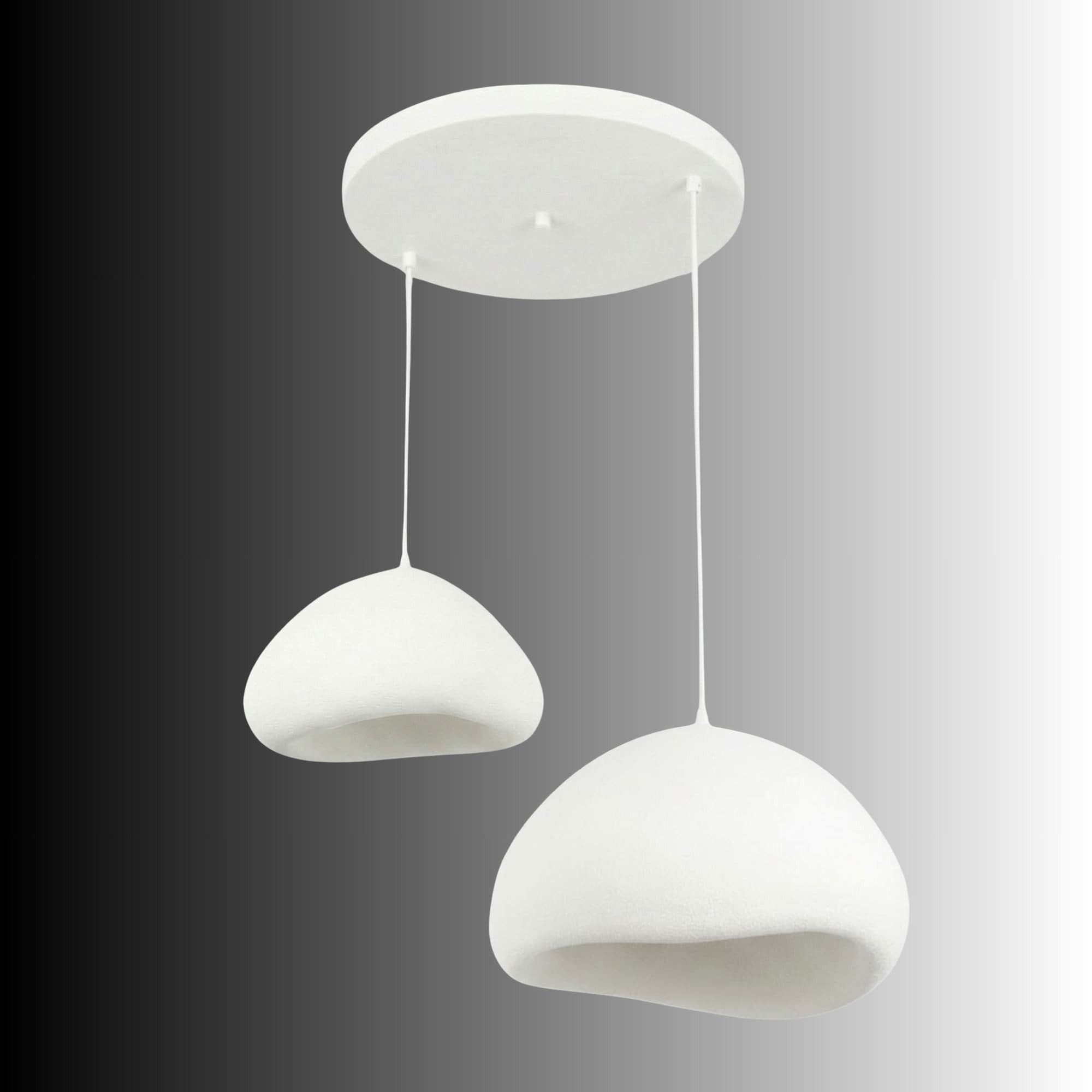 Opviq Kronleuchter Design Leuchte Weiß Fiberglas Höhenverstellbar - Bild 2