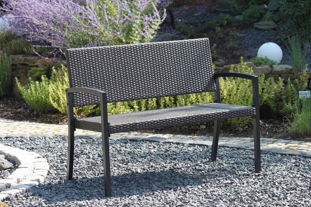 Garden Pleasure Gartenbank Sanremo Dunkelbraun Aluminium Rattan - Bild 2