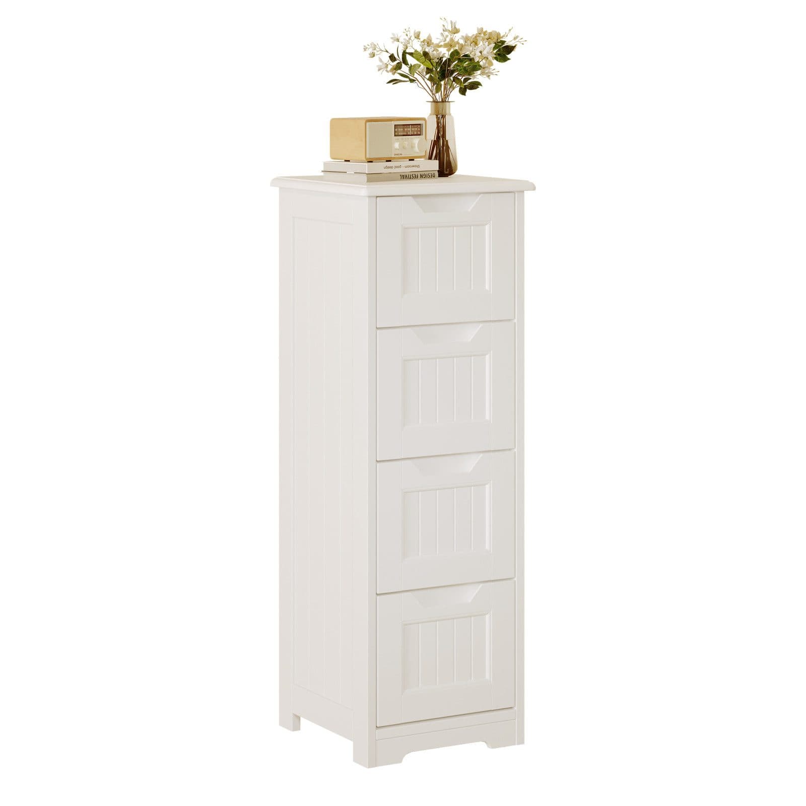 Bealife Badezimmerschrank 4 Schubladen Weiß 30x30x82 cm - Bild 2