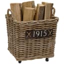 Van der Leeden Feuerholzkorb Rattan Braun Handmade Bild 2