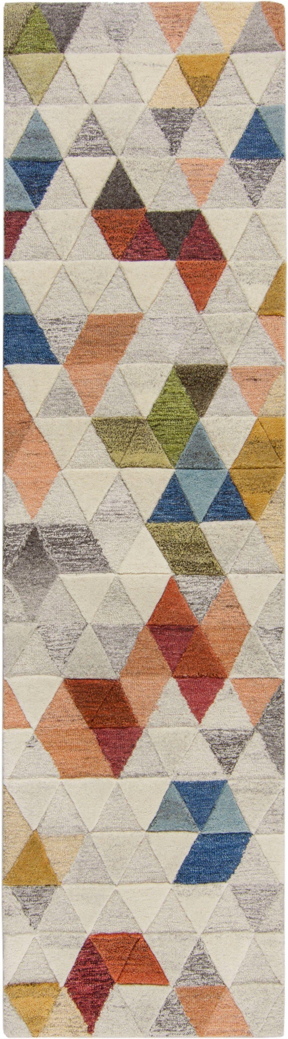 FLAIR RUGS Läufer Amari Bunt Geometrisch Handgetuftet Wolle - Bild 2