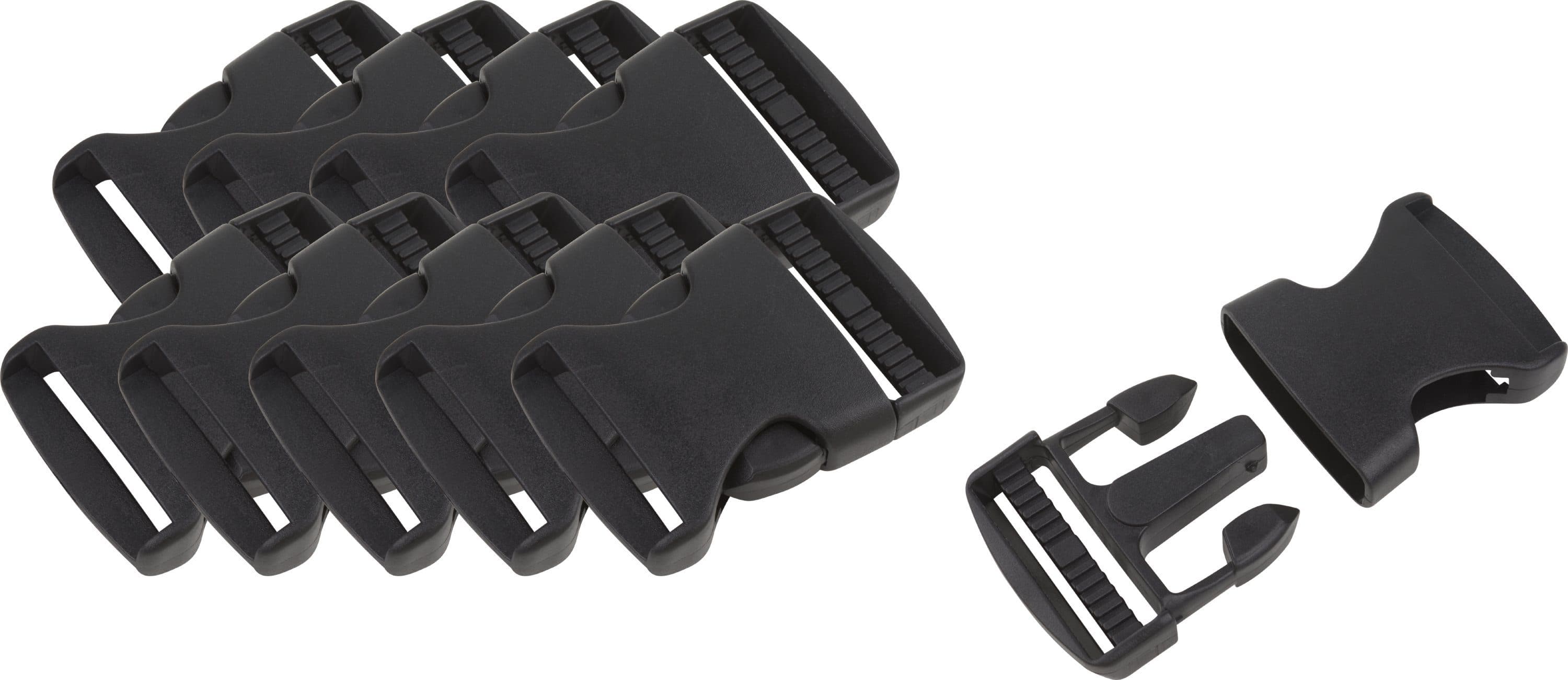 VBS XXL Steckschnallen Schwarz 10er Set Kunststoff Klickverschluss