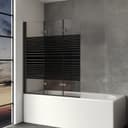 IMPTS Duschwand für Badewanne 120-140cm, Glas Alu, 3-tlg., Duschabtrennung Bild 2