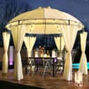 Swing&Harmonie Pavillon LED mit Solar und Seitenwänden Beige Bild 2
