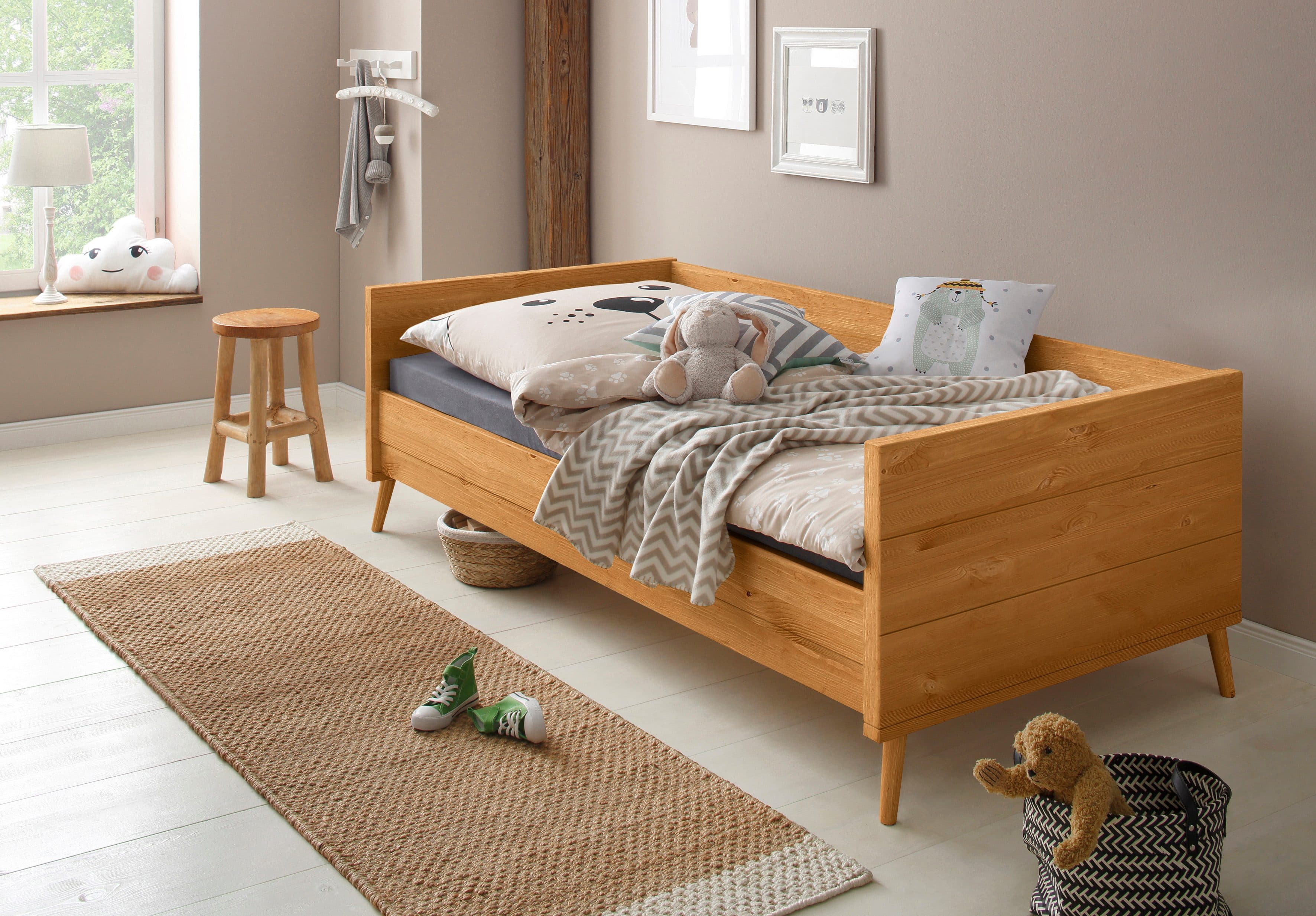 Jugendbett OTTO HOME Ellen Massivholz Kiefer Beige Gewachst - Bild 2