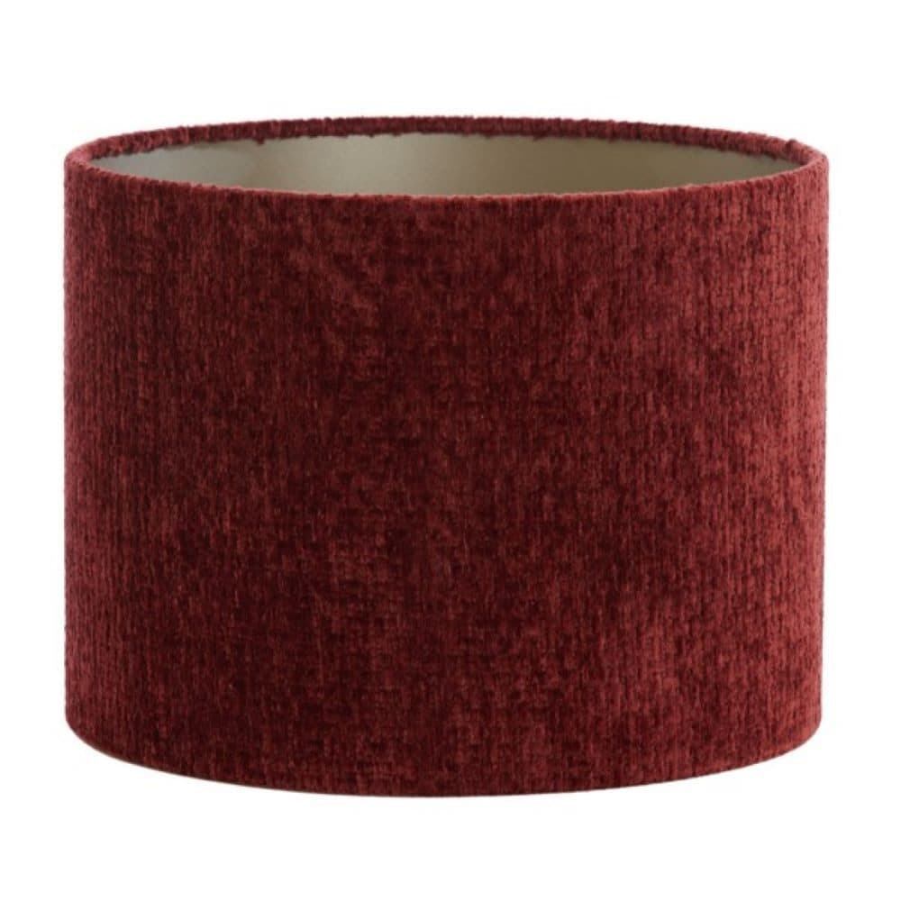 Dirk Davids Leuchten Lampenschirm Zylinder Velours Rubin Rot - Bild 2