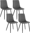 Klihome Polsterstuhl 4er Set Samt Grau Schwarz Beige Dunkelgrün Bild 2