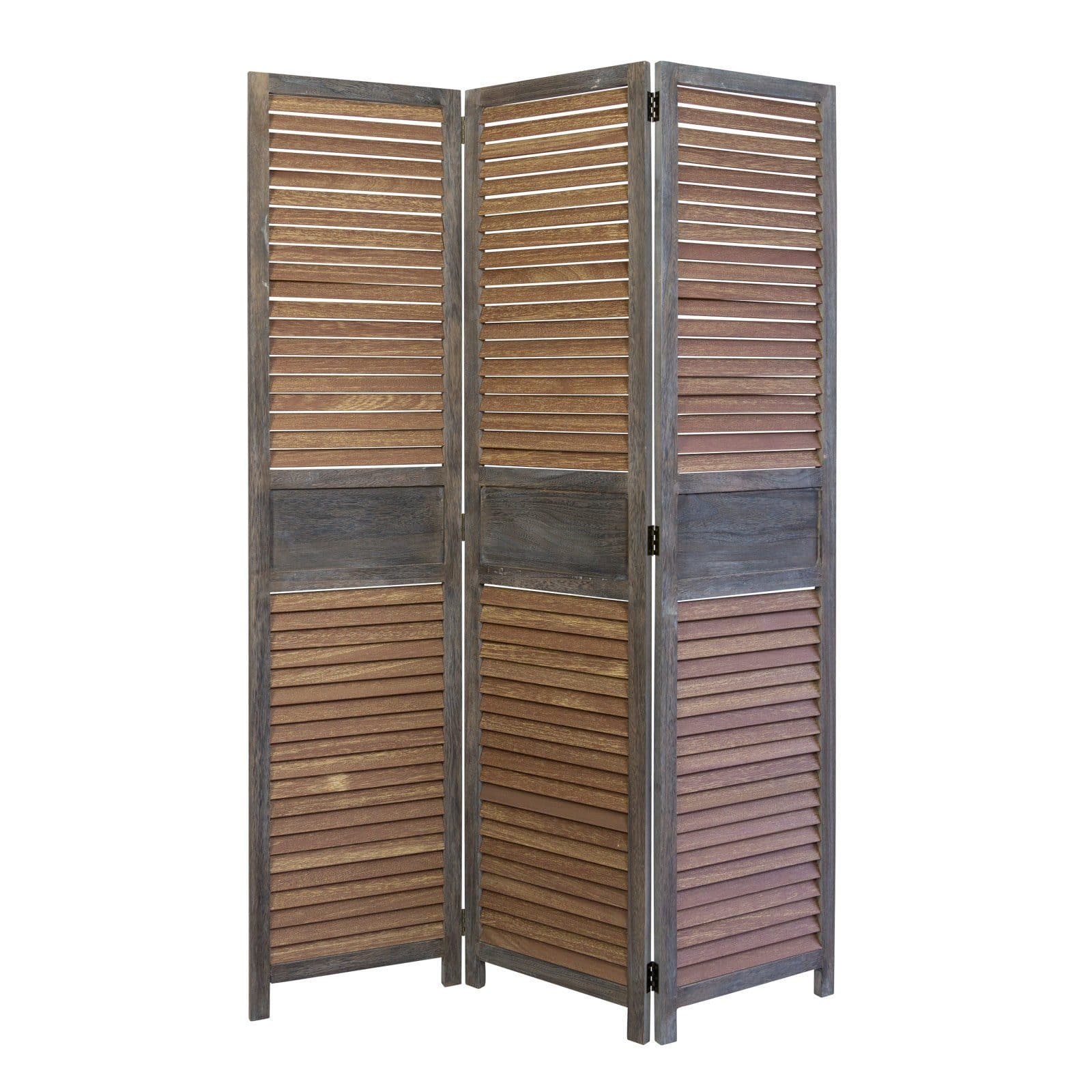 Homestyle4u Paravent Raumteiler Holz Braun 3-teilig faltbar - Bild 2