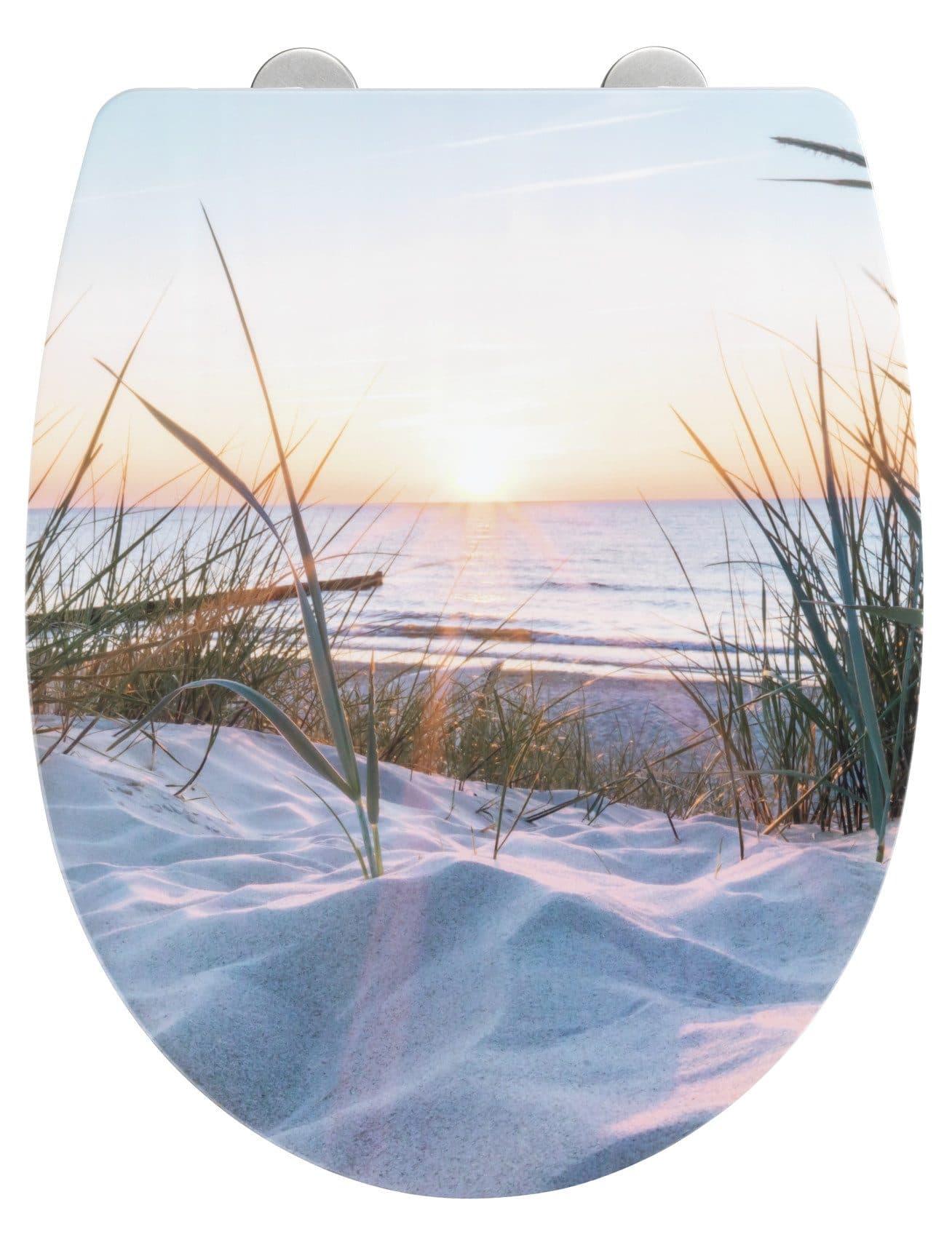 WENKO WC-Sitz Baltic glänzender Toilettensitz Thermoplast Strandmotiv Absenkautomatik - Bild 2