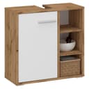 CARO-Möbel Waschbeckenschrank ORNA Wotan Eiche/Weiß Bild 2