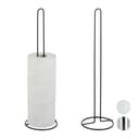 relaxdays Toiletten-Ersatzrollenhalter 2er Set Schwarz Metall Bild 2